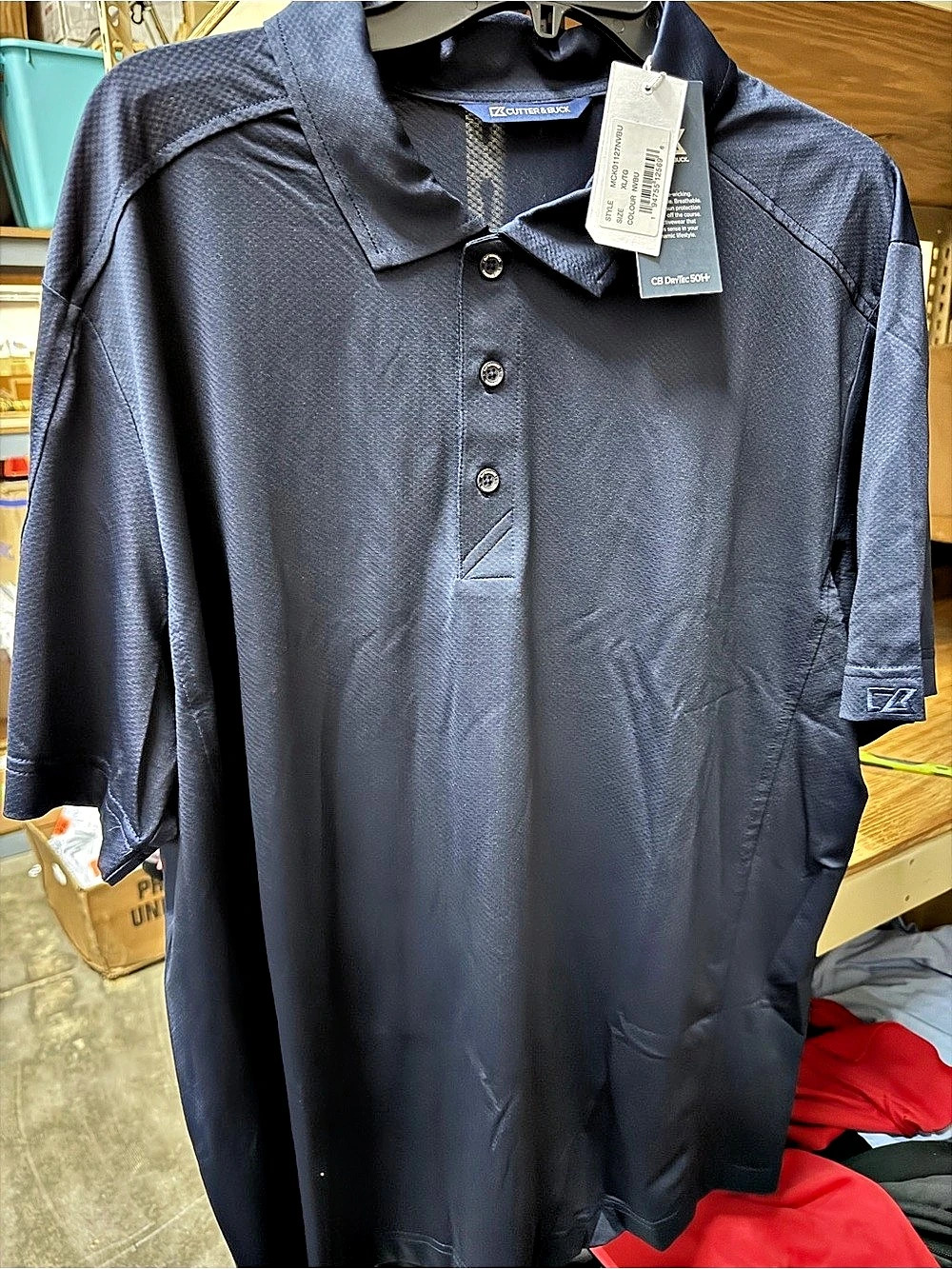 Cutter & Buck CB DryTec Men's Polo navy Blue Size XL NWT